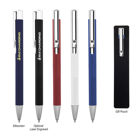 BLACK WITH SILVER MAVRICK RECYCLED ALUMINUM PEN