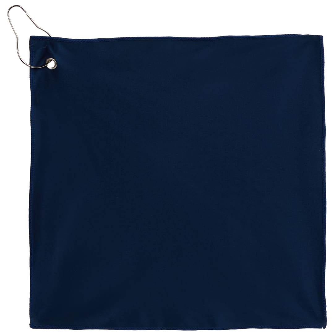 Front View of Blue 12" x 12" Recycled 200g Microfiber Towel