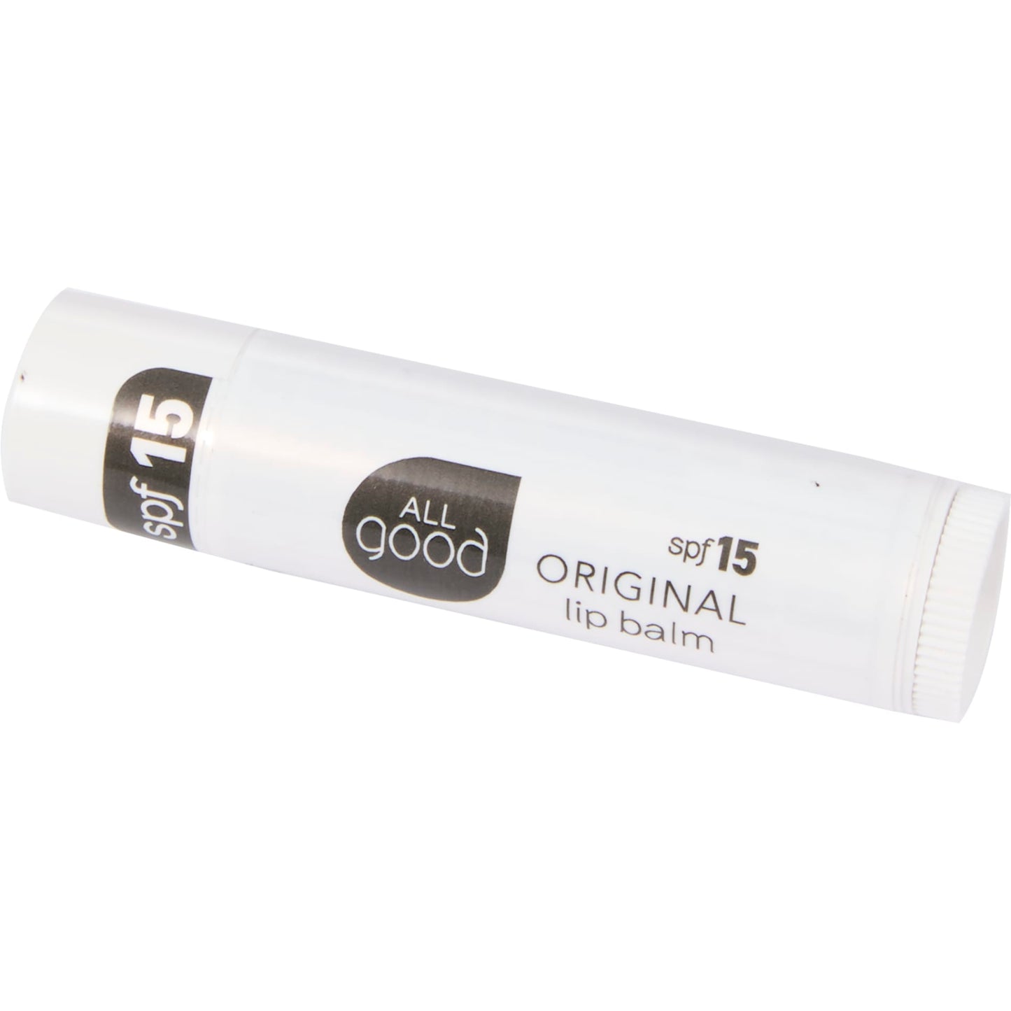 Front View of White All Good SPF15 Lip Balm