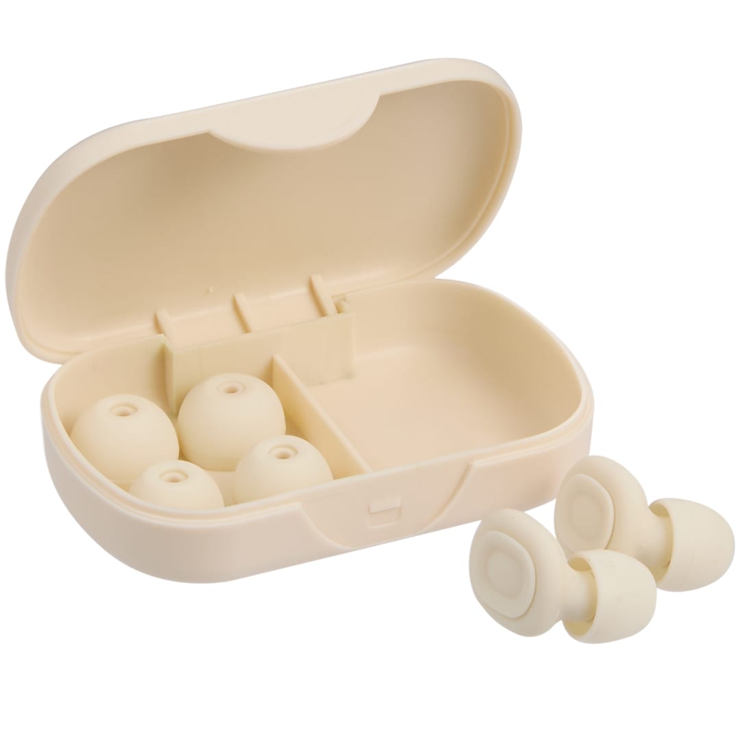 Front View of White Wellable™ Noise Reducing Ear Plugs