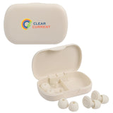 Front View of White Wellable™ Noise Reducing Ear Plugs