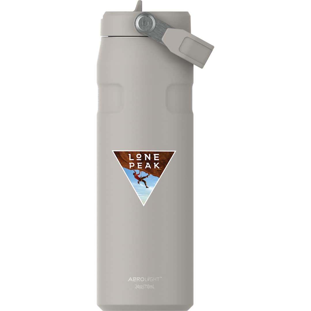 Front View of Gray Stanley IceFlow Aerolight Flip Straw 24oz