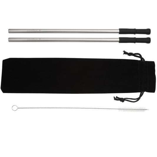 Silver Reusable Stainless steel Straw Set with Brush