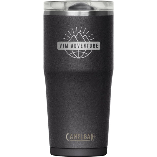 Front View of Black Camelbak Thrive Leakproof Tumbler 20oz