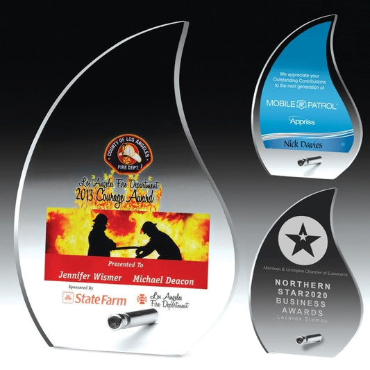 Flame Award (5 5/8" x 8" x 1/2") - Laser Engraved