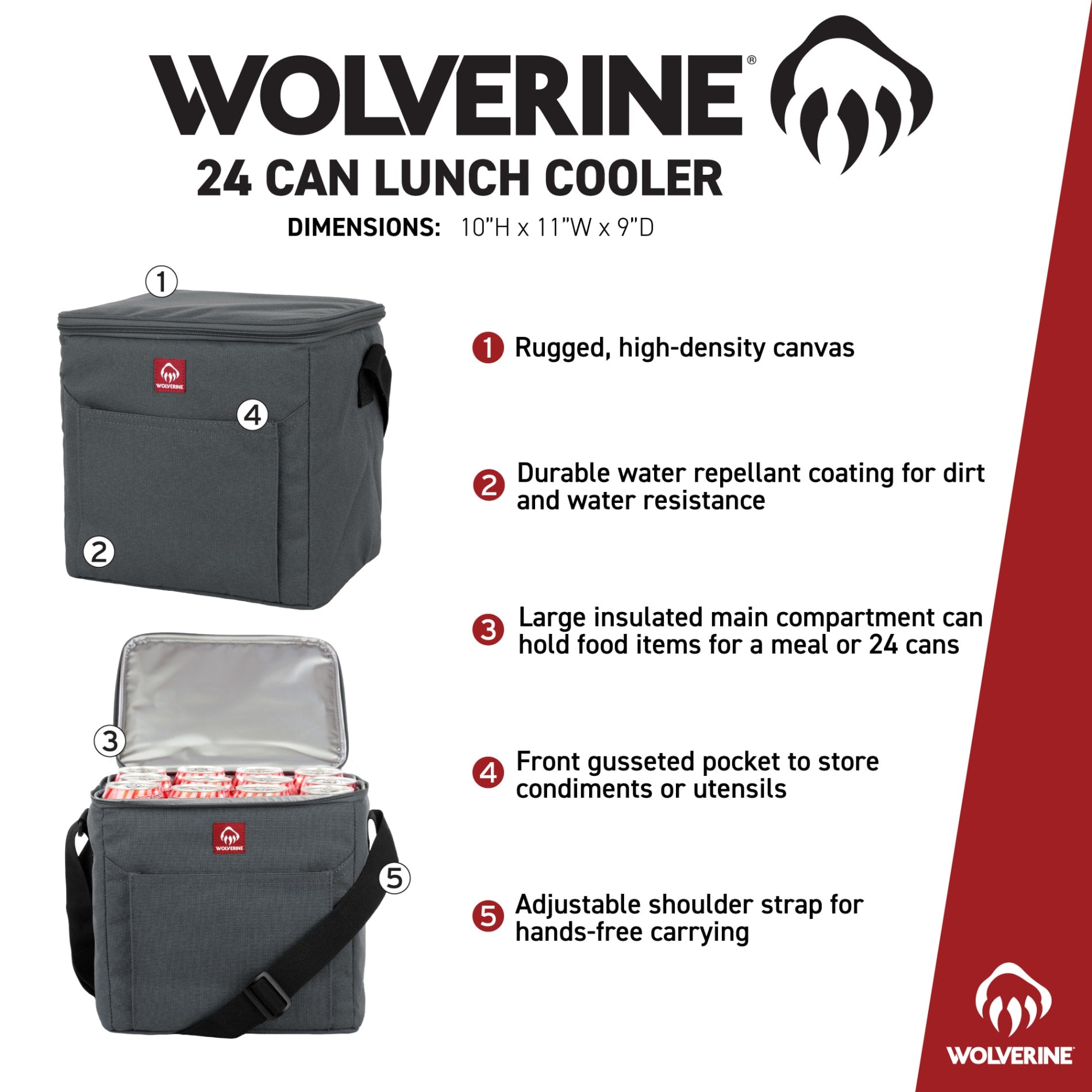 Black Wolverine 24 Can Lunch Cooler