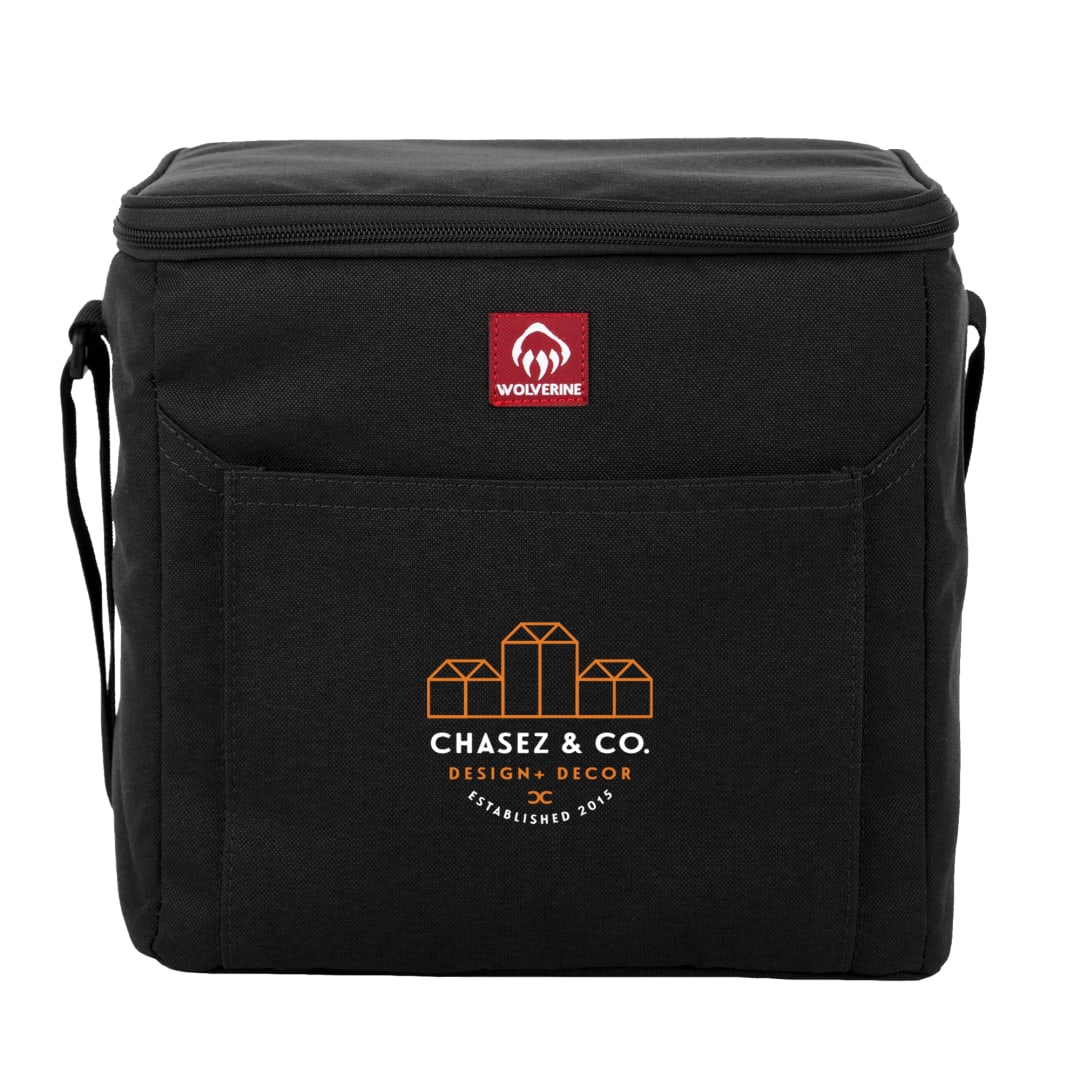 Front View of Black Wolverine 24 Can Lunch Cooler