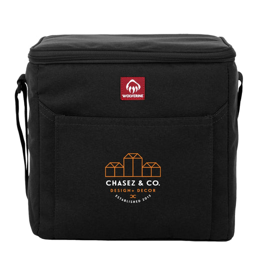 Front View of Black Wolverine 24 Can Lunch Cooler