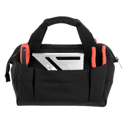 Rear View of Black Wolverine 13 inch 14 pocket Tool Bag