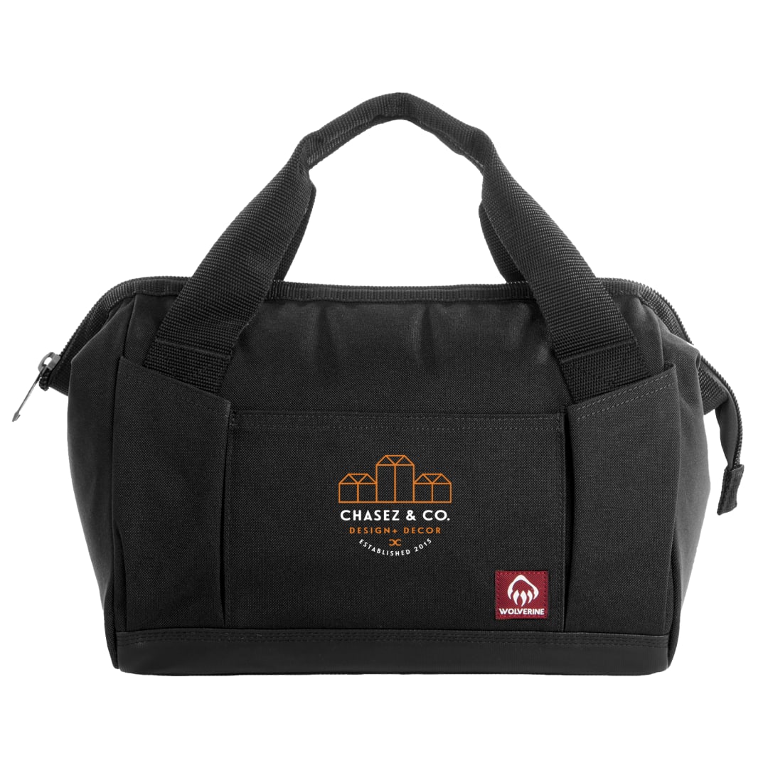 Front View of Black Wolverine 13 inch 14 pocket Tool Bag