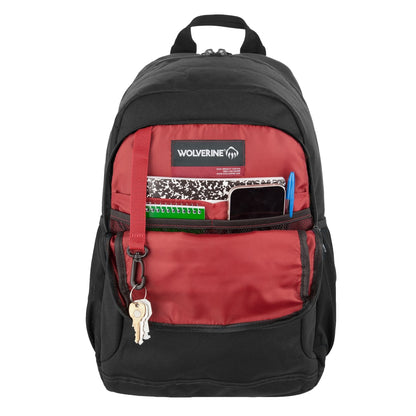 Front View of Black Wolverine 23L Laptop Backpack