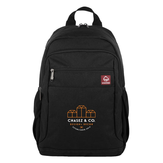Front View of Black Wolverine 23L Laptop Backpack