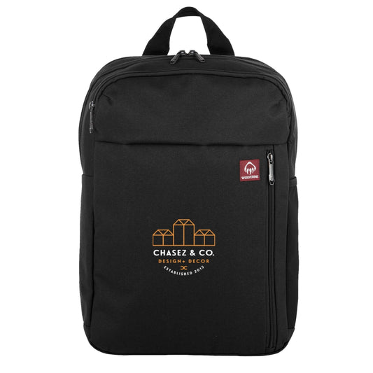 Front View of Black Wolverine 30L Transit Backpack