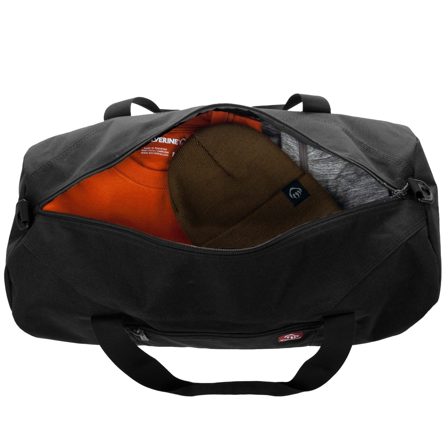 Black Wolverine 22" Center Zip Duffle