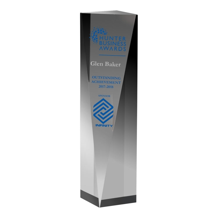 Screen Printed Carved Obelisk Award - 9"