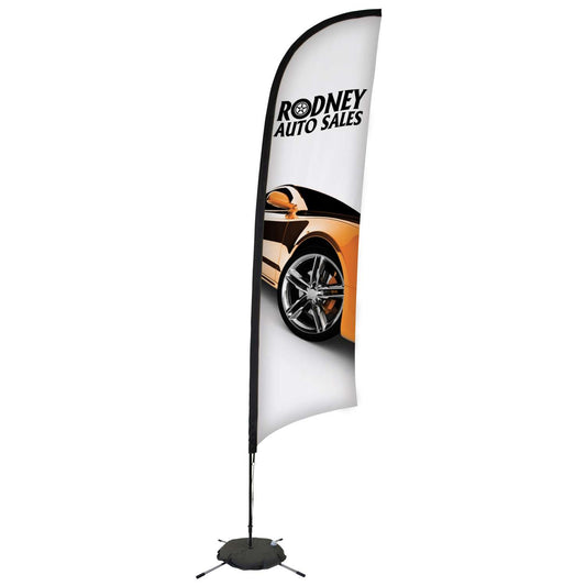 24-Hour Quick Ship 13' Premium Razor Sail Sign Kit (Single-Sided with Scissor Base)