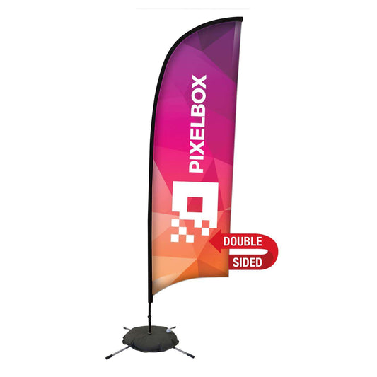 48-Hour Quick Ship 9' Premium Razor Sail Sign Kit (Double-Sided with Scissor Base)