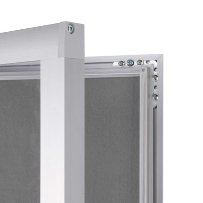 29"W x 40"H Felt Enclosed Bulletin Board Grey