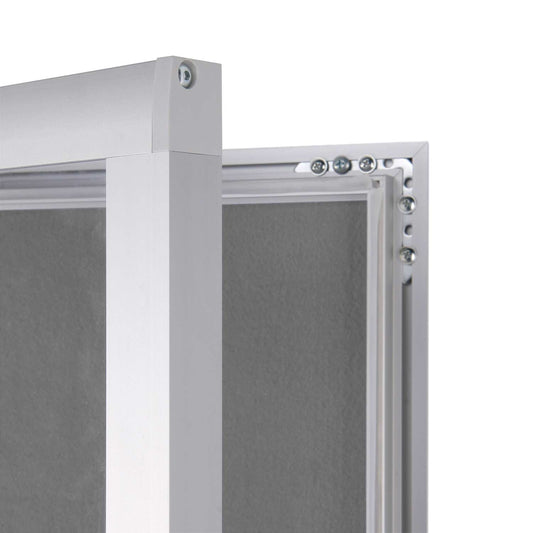 29"W x 40"H Felt Enclosed Bulletin Board Grey