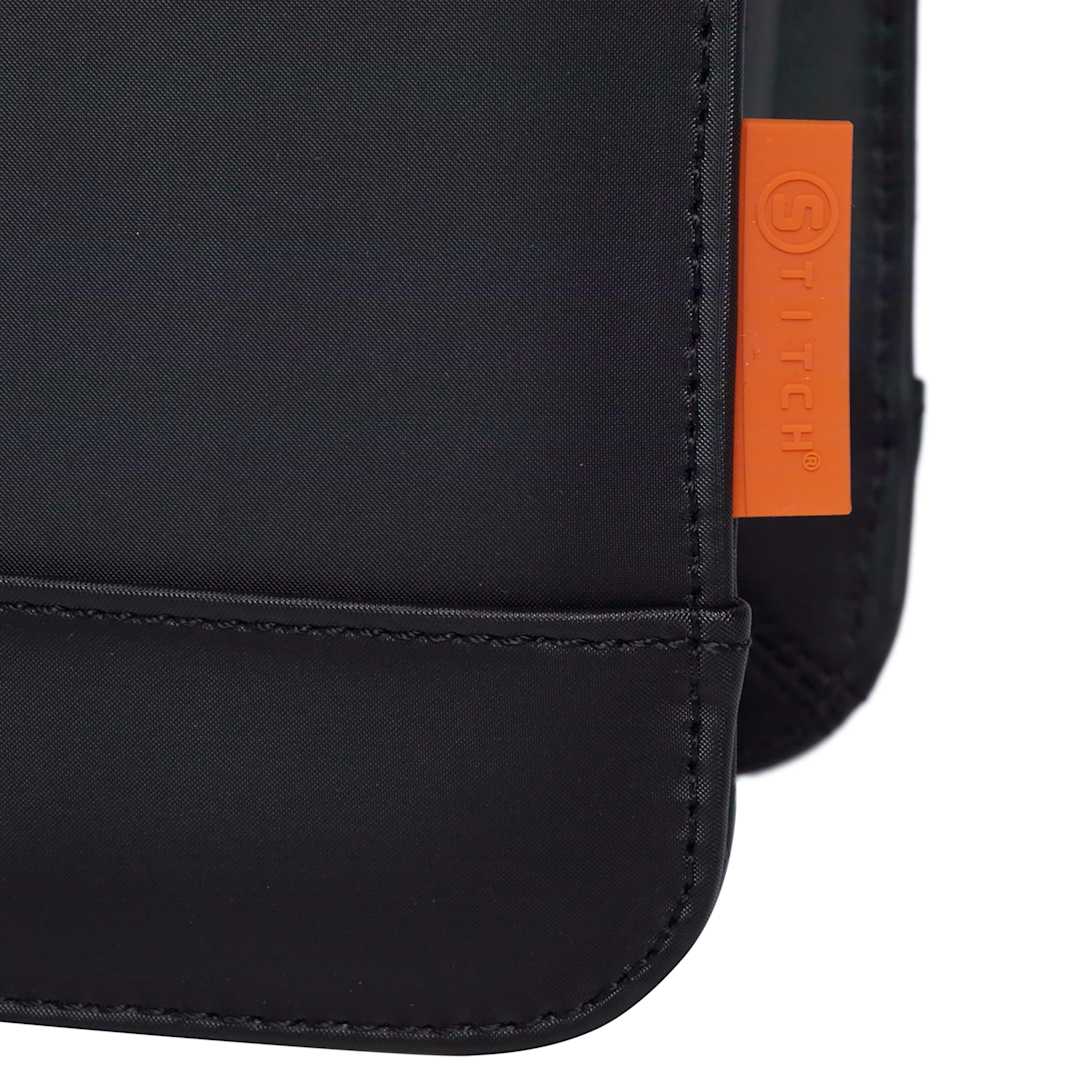 Front View of Black Stitch Wine Tote