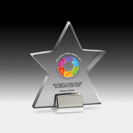 Star w/ Chrome Base - Screen Printed