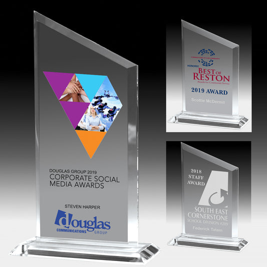Laser Engraved Slim Line Acrylic Billboard Award (4 3/4"x 8 1/4")