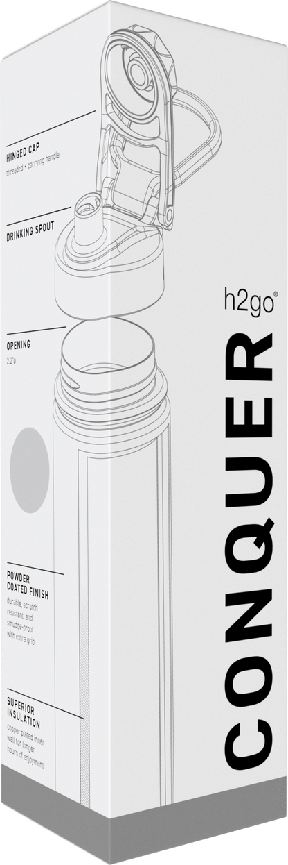 matte white 24 oz h2go conquer - powder