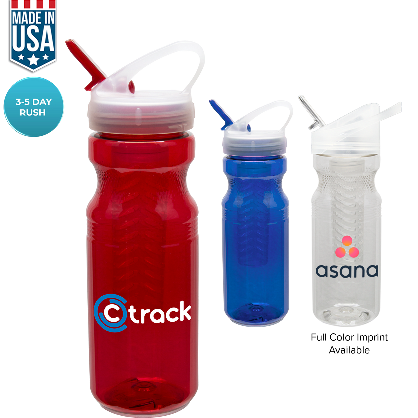 Blue 24 Oz Polyclear Fruit Fusion Water Bottle