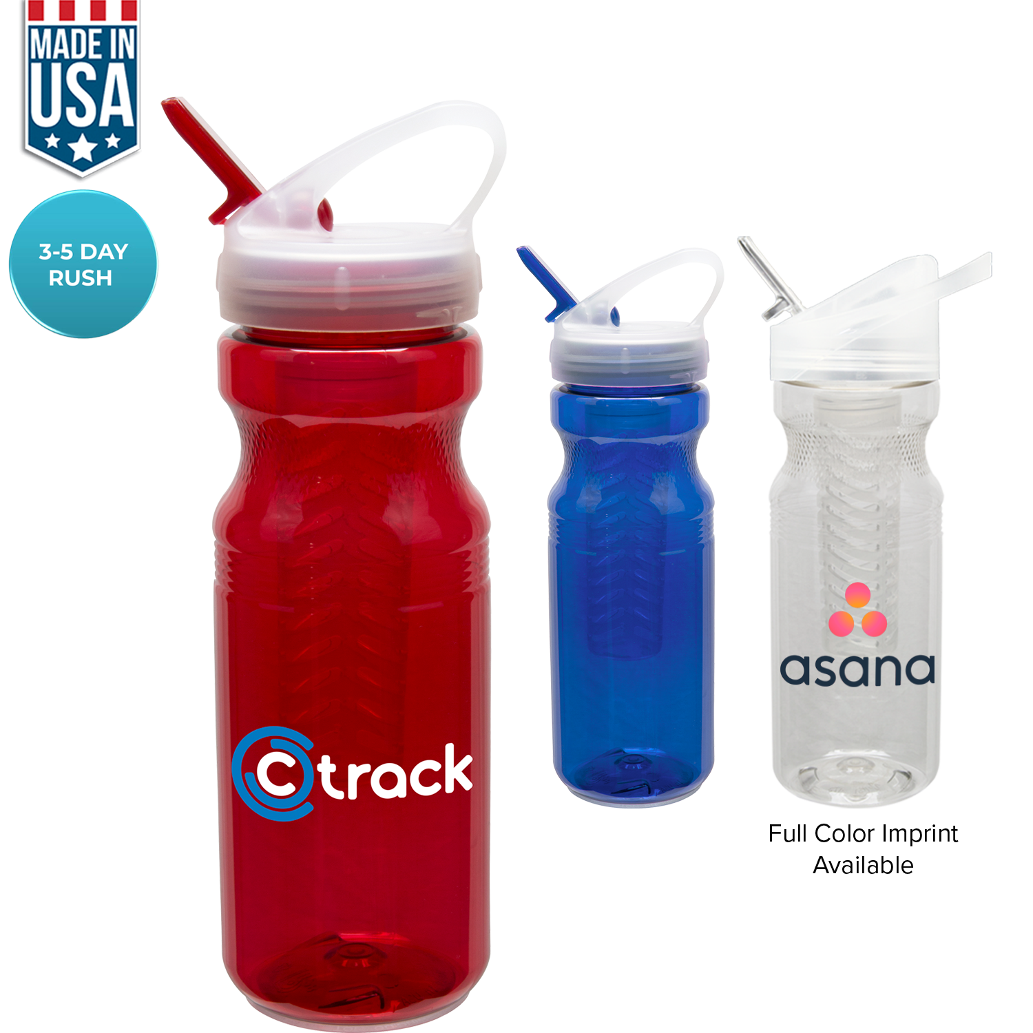 Blue 24 Oz Polyclear Fruit Fusion Water Bottle