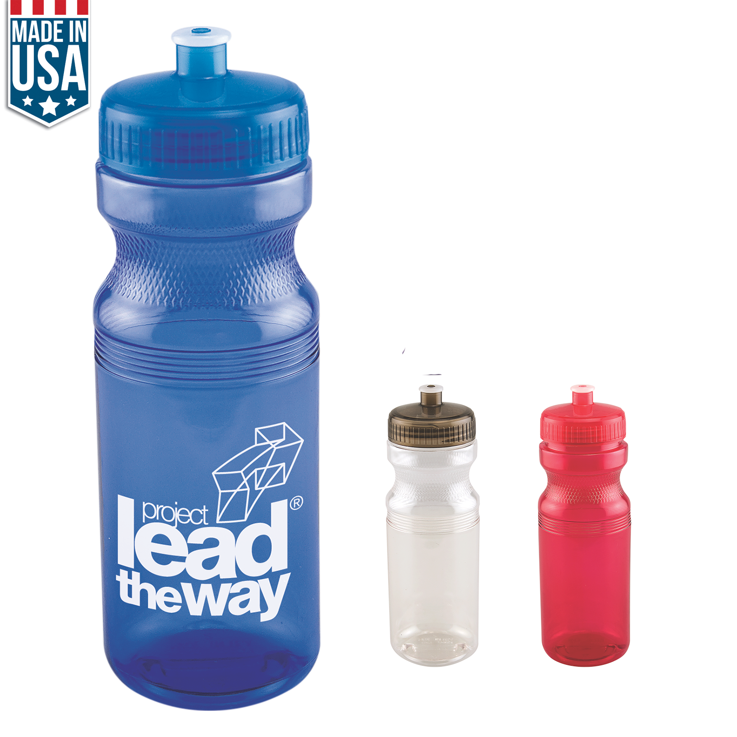 Blue Translucent 24 Oz Polyclear Water Bottle