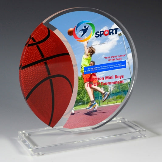 Basketball Achievement Award - Screen Printed - (5¾" x 6¼")