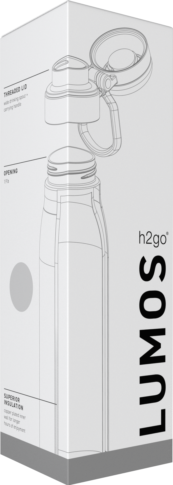 white 25 oz h2go lumos