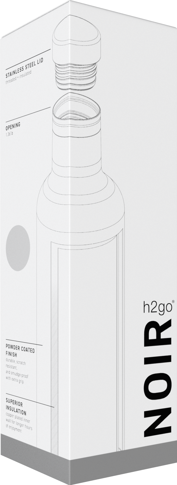 matte black 25 oz h2go noir - powder