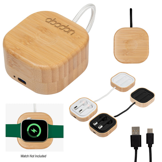 BLKBAM Bamboo Wireless Earbuds & Watch Charger