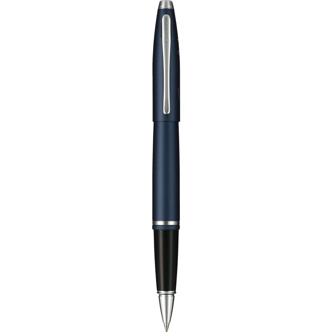 Front View of Blue Cross Calais Matte Midnight Blue Roller Ball