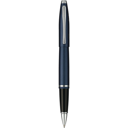 Front View of Blue Cross Calais Matte Midnight Blue Roller Ball