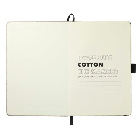 Front View of Natural 5.5" x 8.5" Recycled Cotton Bound Journal