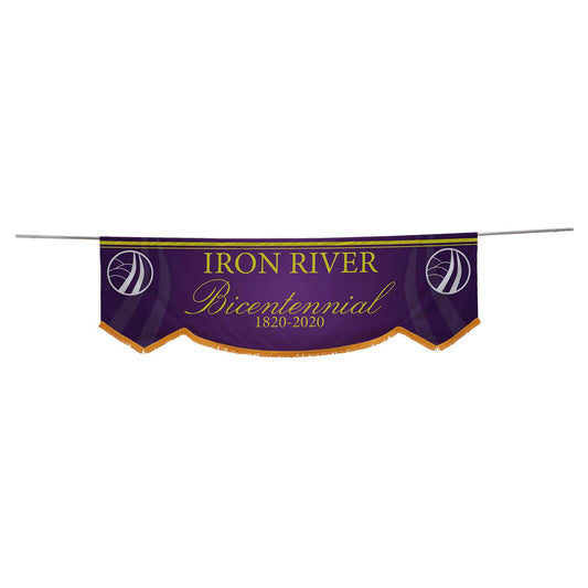 3' x 10' Parade Banner Scallop Bottom Kit with Gold Fringe