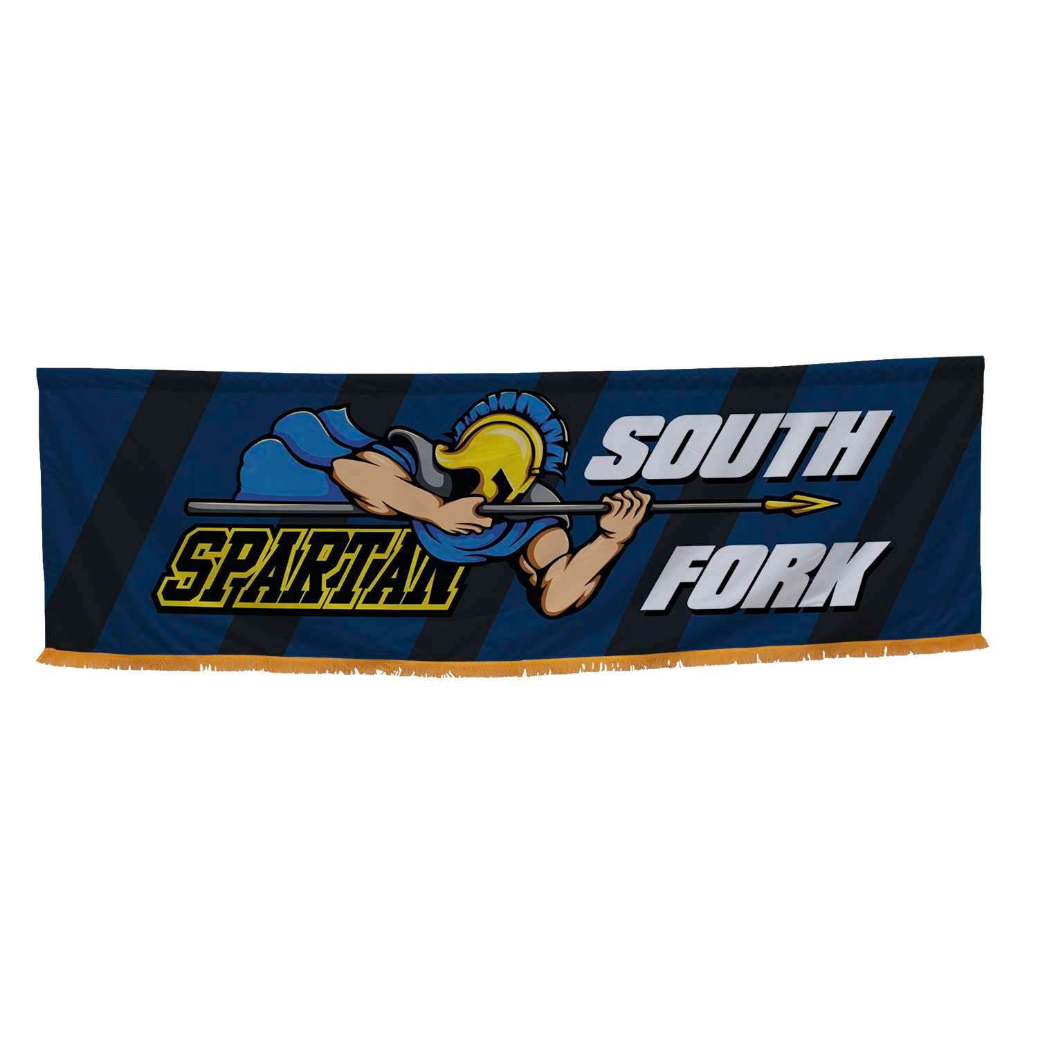 3' x 10' Parade Banner Straight Bottom with Gold Fringe