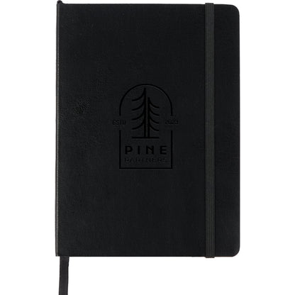 Front View of Black 5” x 7” FSC ® Recycled Morano Soft Bound Journal
