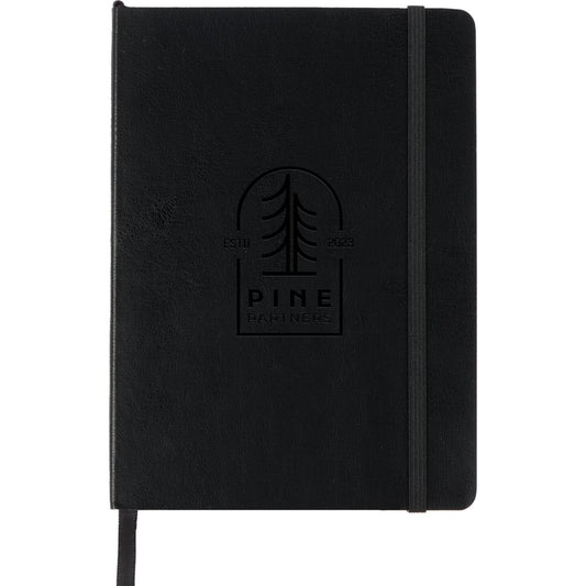 Front View of Black 5” x 7” FSC ® Recycled Morano Soft Bound Journal