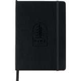 Front View of Black 5” x 7” FSC ® Recycled Morano Soft Bound Journal