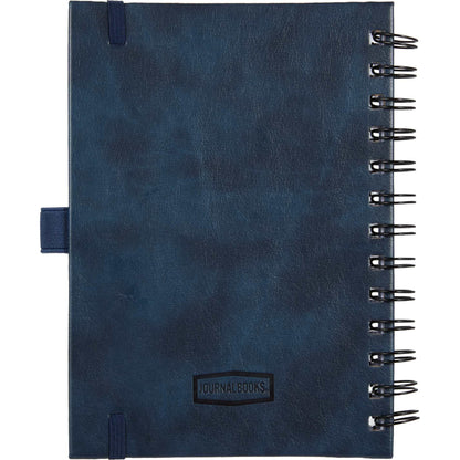 Rear View of Blue 5” x 7” FSC® Recycled Morano Spiral Journal
