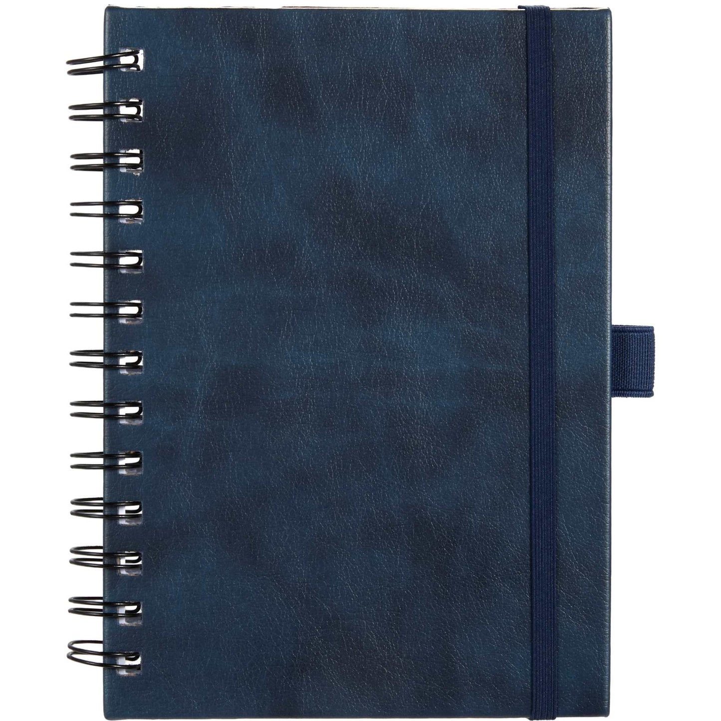 Front View of Blue 5” x 7” FSC® Recycled Morano Spiral Journal