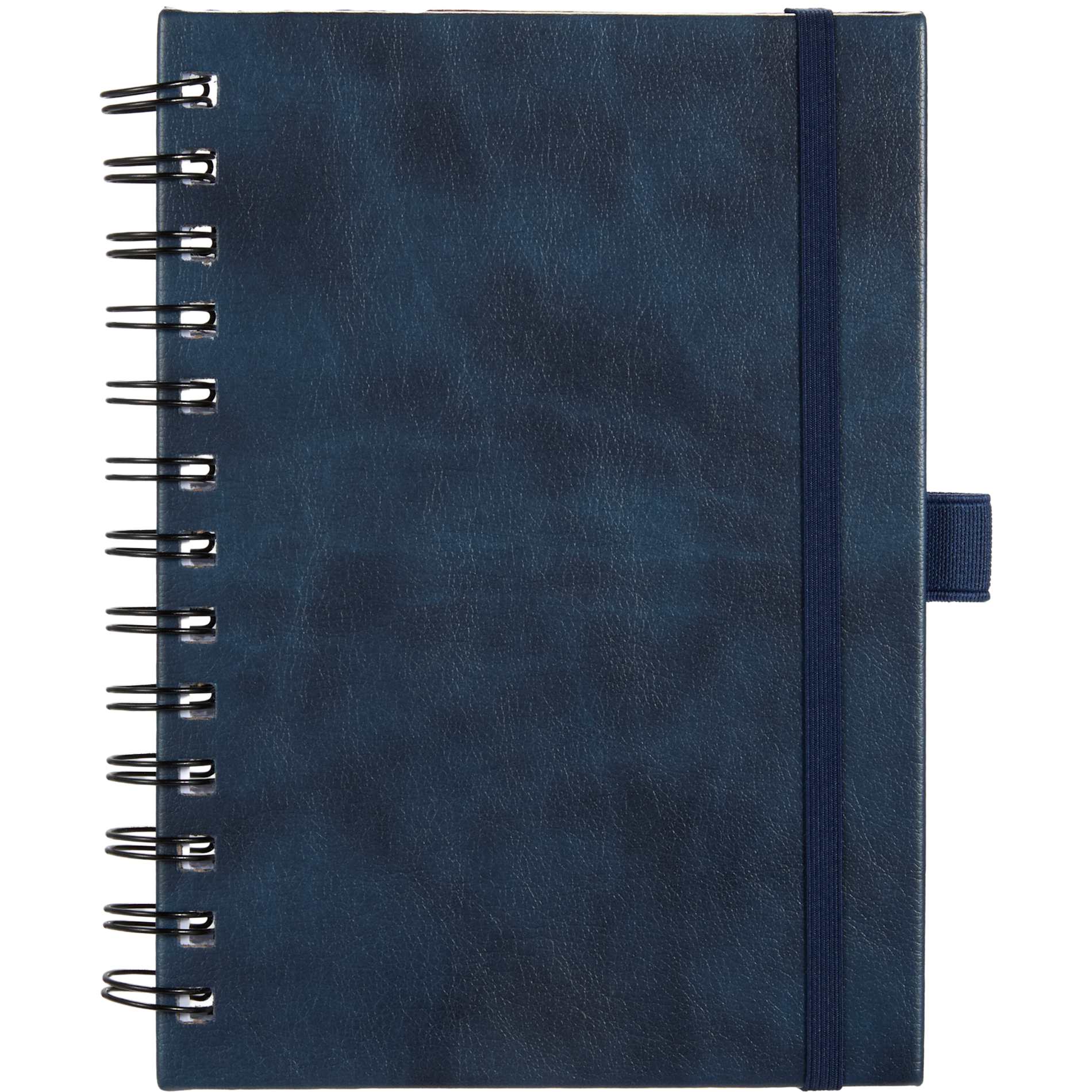 Front View of Blue 5” x 7” FSC® Recycled Morano Spiral Journal