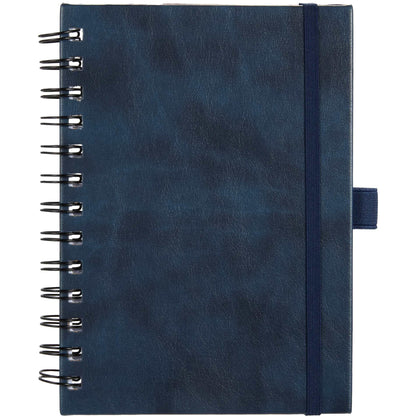Front View of Blue 5” x 7” FSC® Recycled Morano Spiral Journal