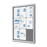 29"W x 40"H Felt Enclosed Bulletin Board Grey