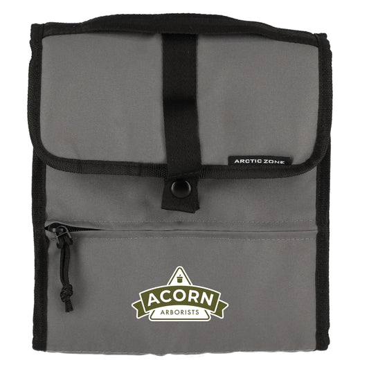Front View of Gray Arctic Zone® Repreve® 6 Can Lunch Cooler