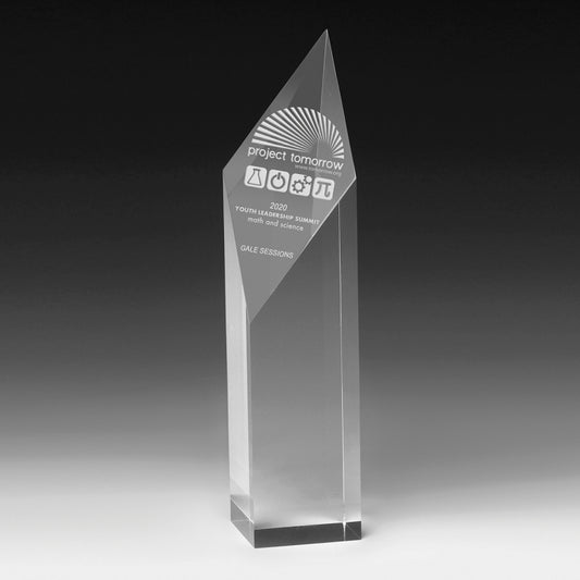 Laser Engraved Acrylic Diamond Obelisk Award - 9"