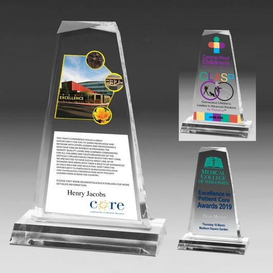 Multi-Faceted Acrylic Award - 8 3/4" - Screen Print